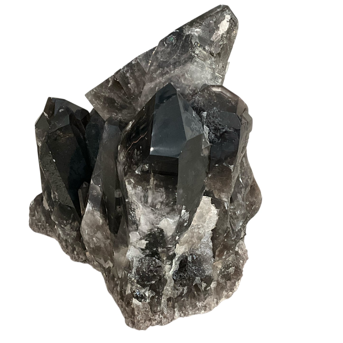 Smoky Quartz large cluster free-standing