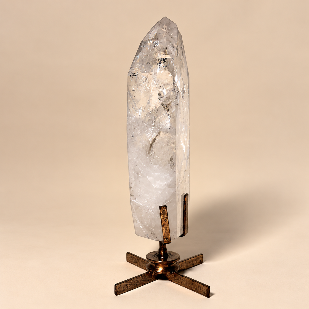 Lemurian Quartz Point on Custom Stand 22 lbs
