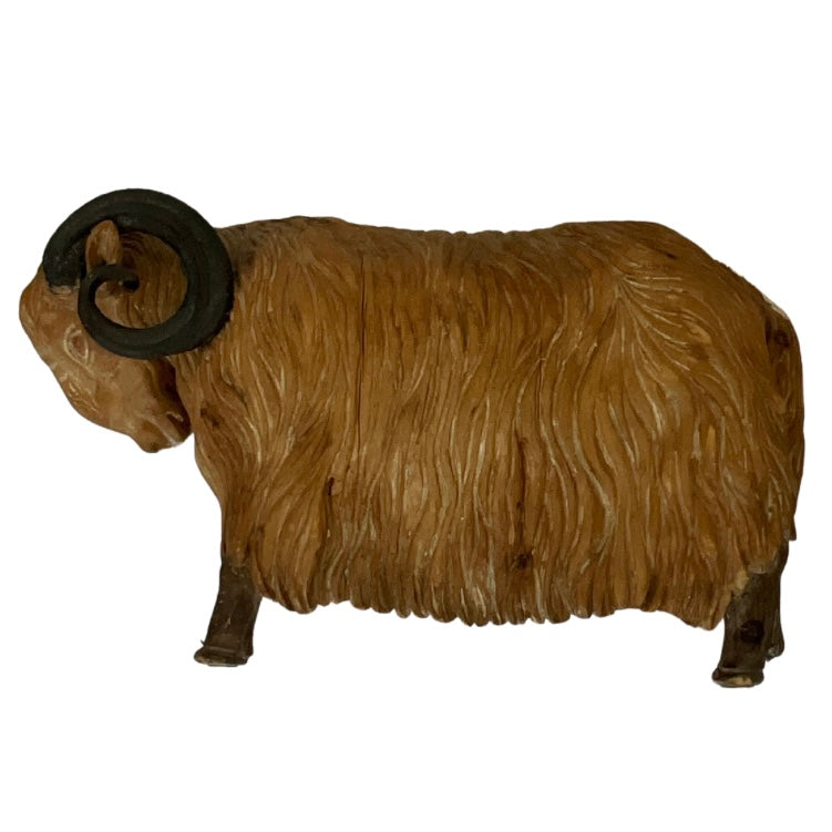 Pair of Vintage Wood Ram Wall Sculptures