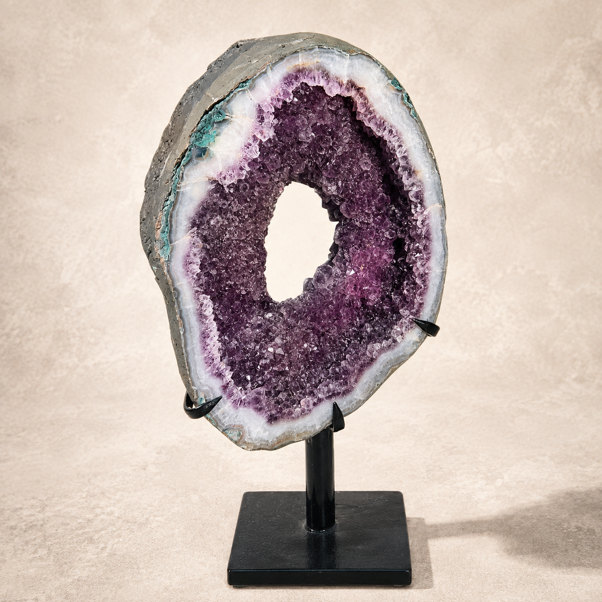 Amethyst Crystal 'Halo Passage' Portal on Spinning Stand