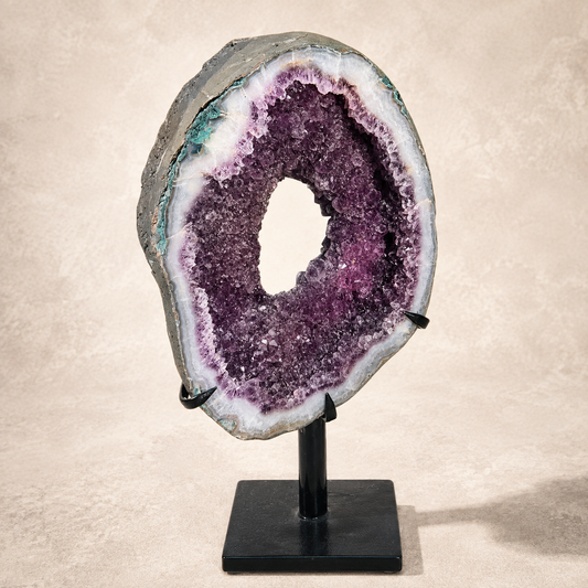 Amethyst Crystal 'Halo Passage' Portal on Spinning Stand