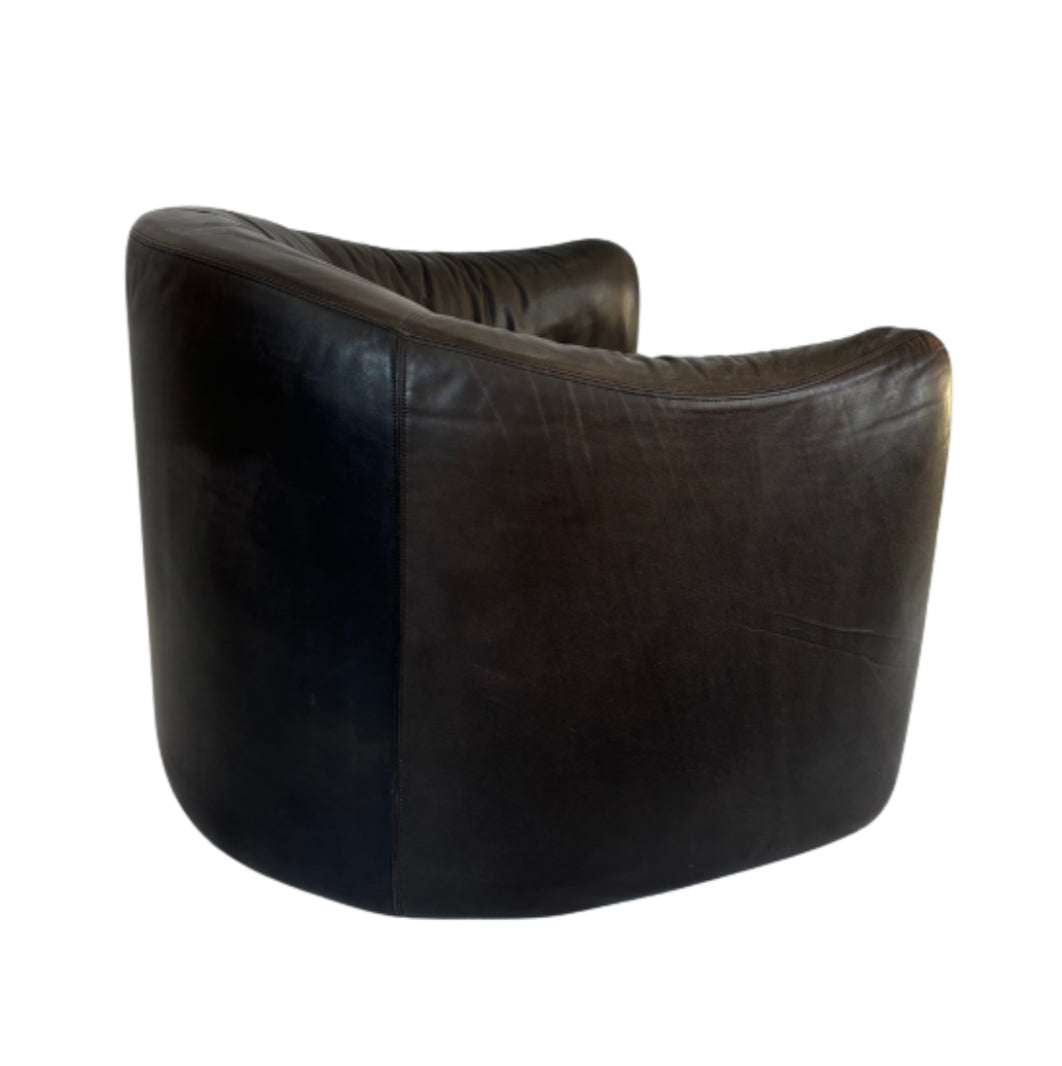 Jules Heumann for Metropolitan Pair of Leather Club Chairs