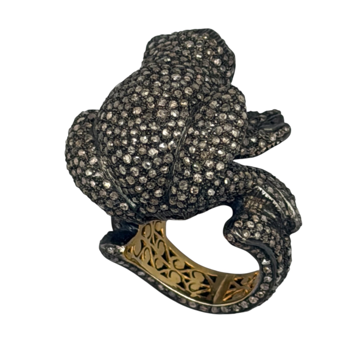 Diamond & Ruby Frog Motif Ring