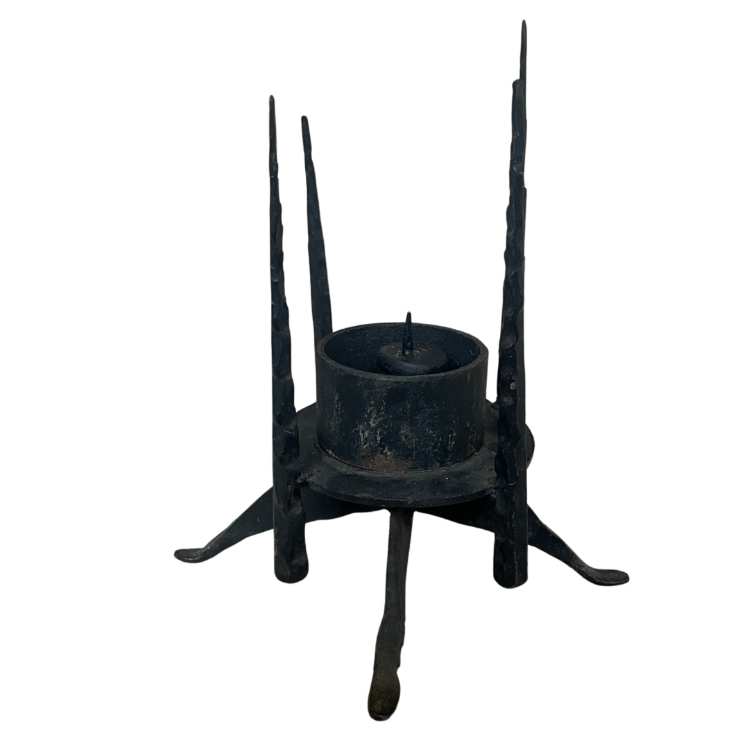 Vintage Metal 4 Spike Candle Holder