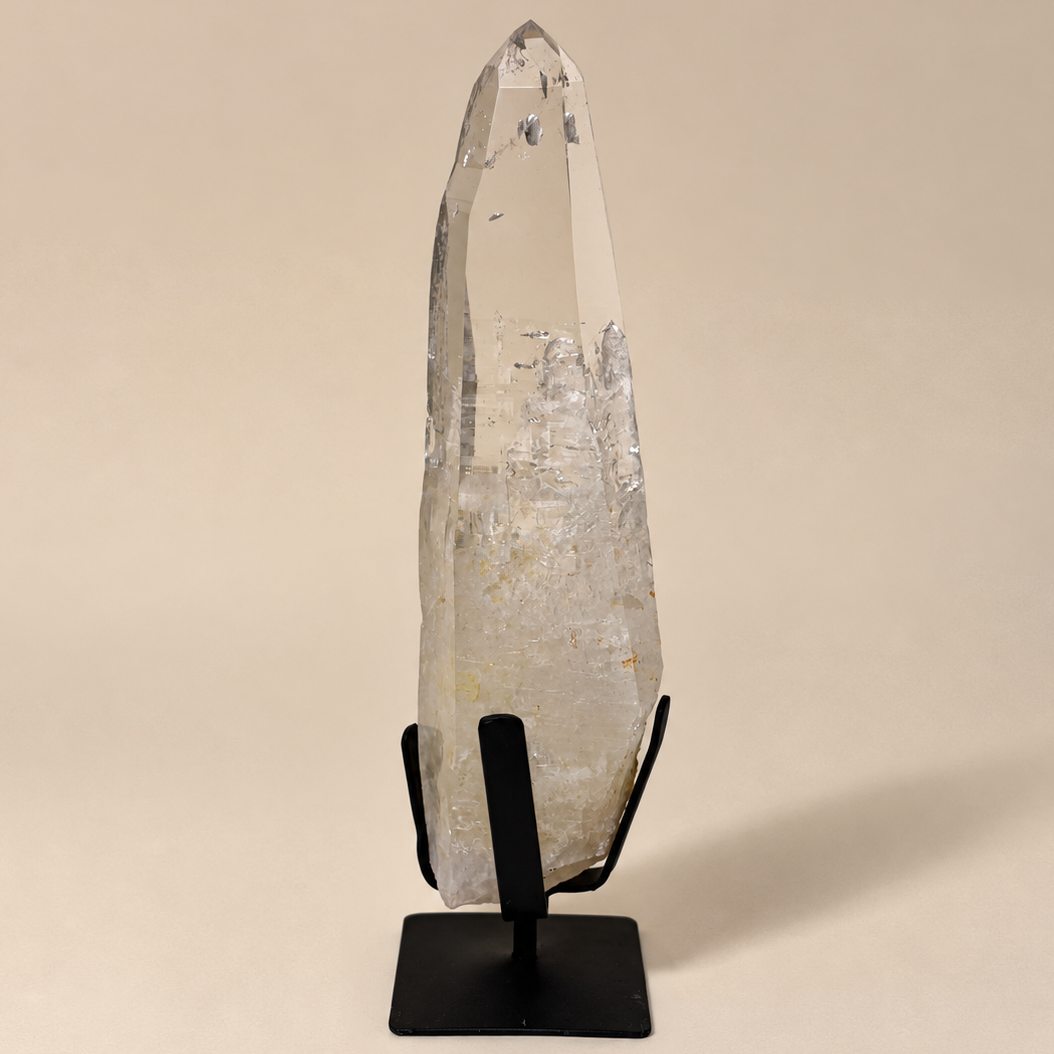 Clear Quartz Crystal Generator w/Citrine on Stand