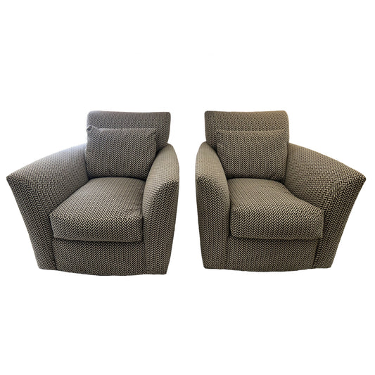 Pair of Pattern Armchairs with Pillows