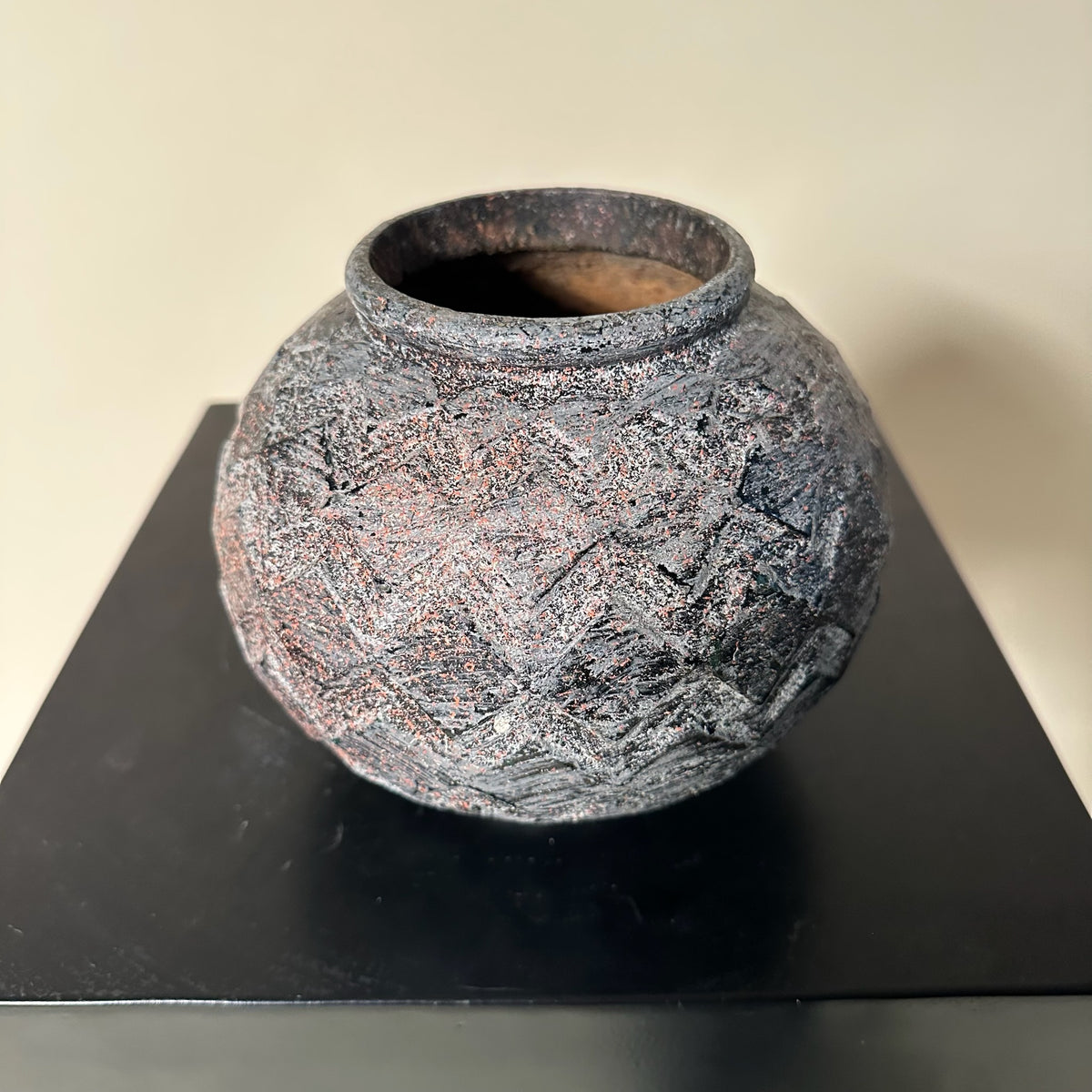 Vintage Round Iron Vase