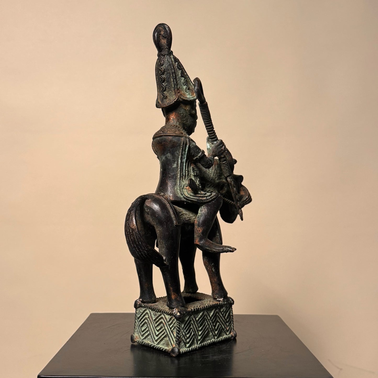 Benin Bronze Warrior on Horseback