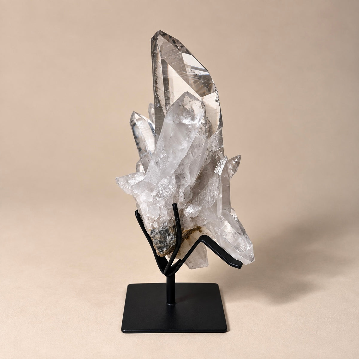 Quartz Crystal Generators Cluster on Metal Stand