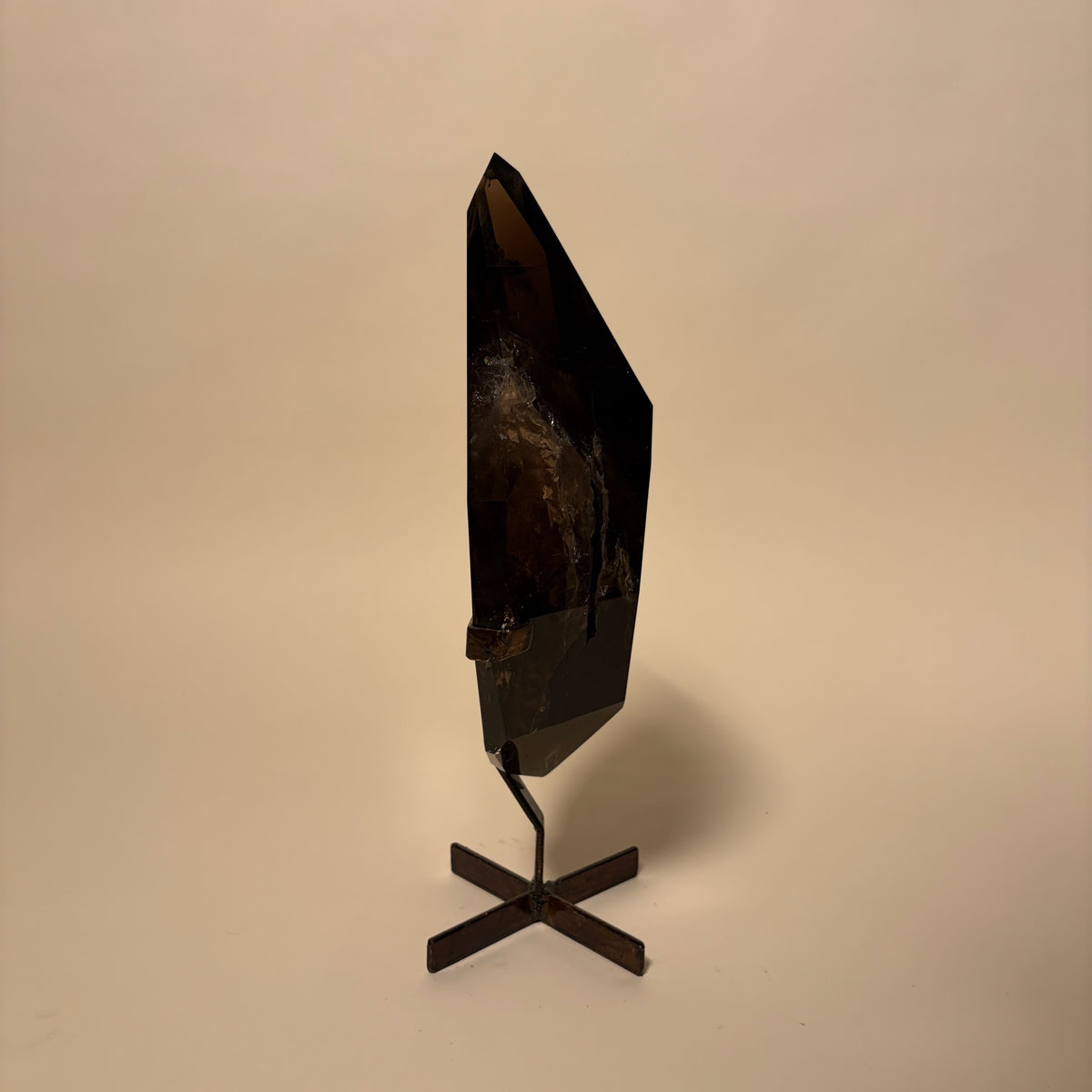 Double Point Smoky Quartz On Stand 13 lbs