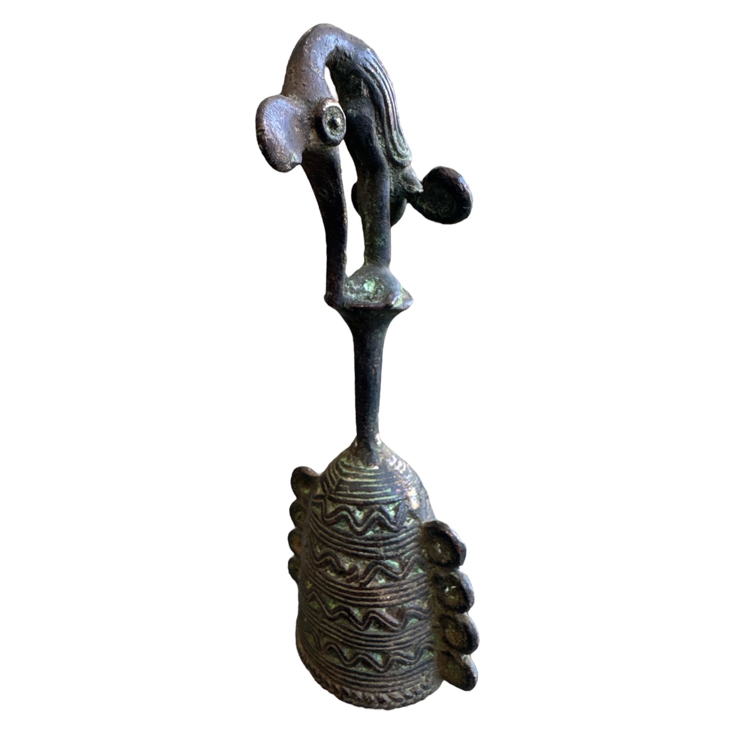 Benin Bronze Bell Senufo Swirl Legs