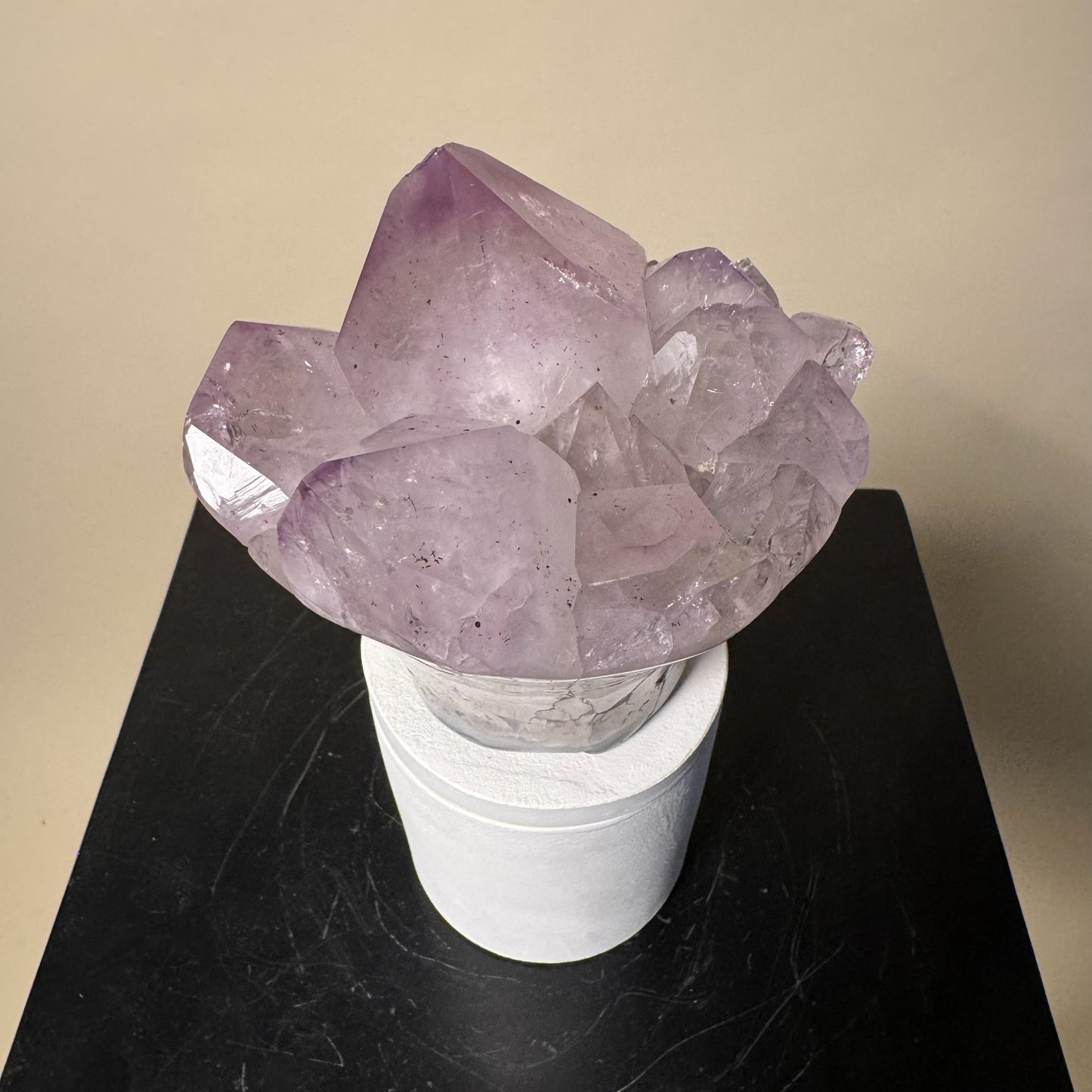 Amethyst Flower Cluster Crystal Lid Gardenia Candle #5