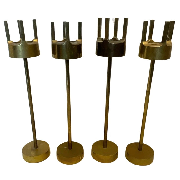 Set of 4 Brass Candle Holders