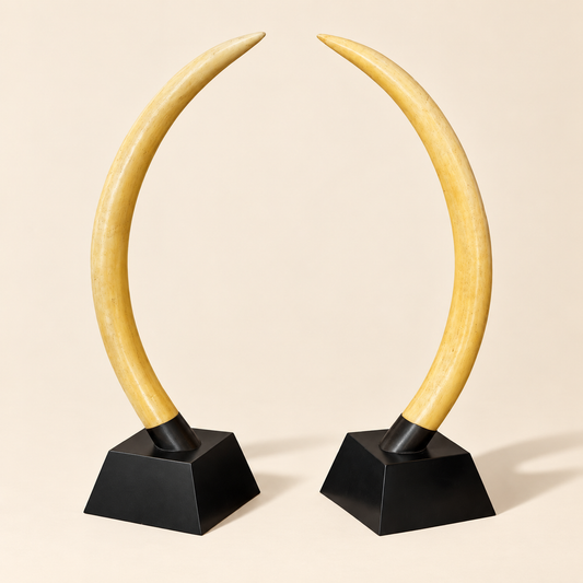 1960s Monumental Pair of Faux Elephant Tusks