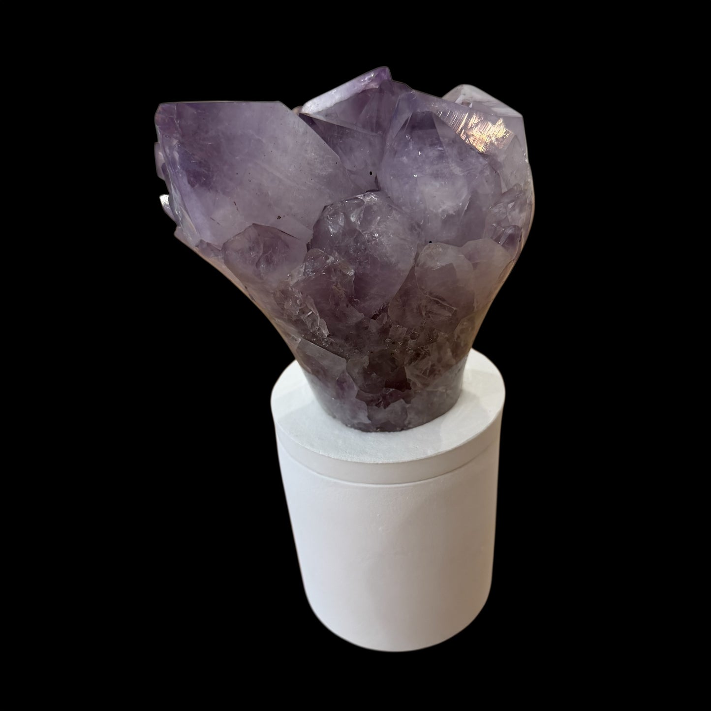 Amethyst Cluster Crystal Lid Gardenia Candle *
