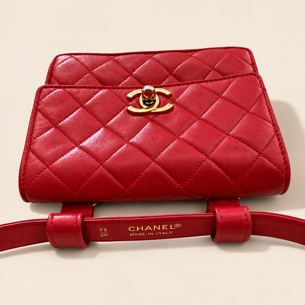 Chanel Vintage Red Leather Handbag