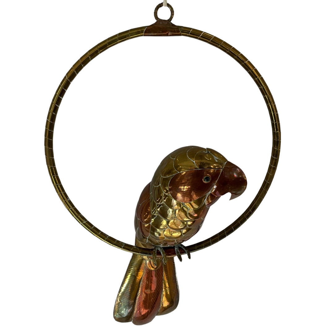 Sergio Bustamante Brass & Copper Hanging Parrot