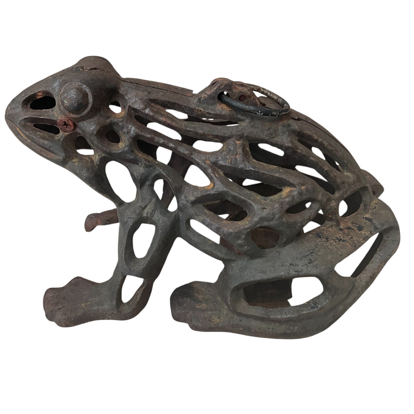 Vintage Iron Frog Candle Lantern
