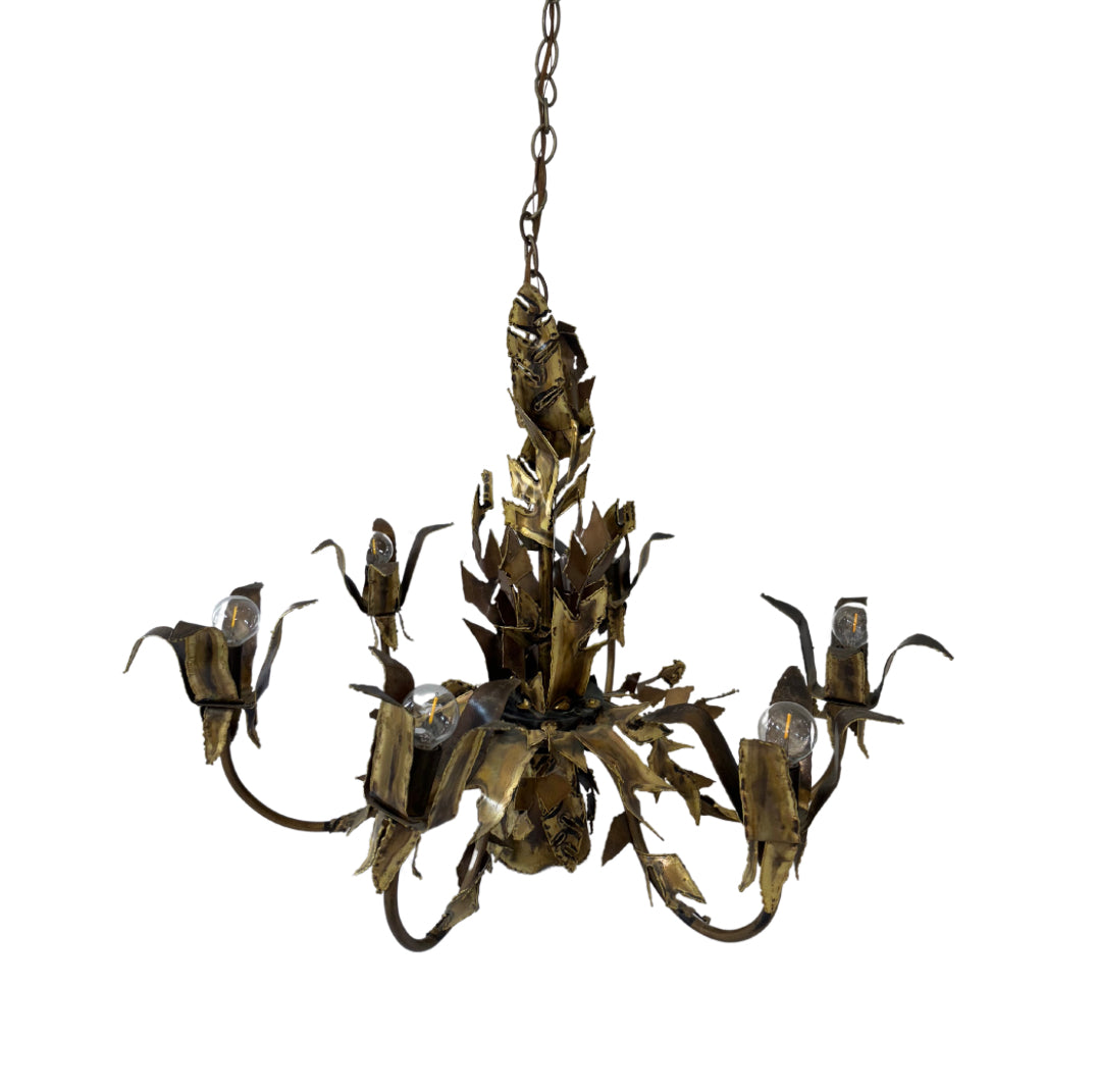 Brutalist Chandelier by Tom Greene for Feldman