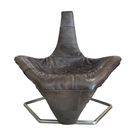 Rare Jack Crebolder Turner Chair by Harvink with Aluminum Metal Base, 1982