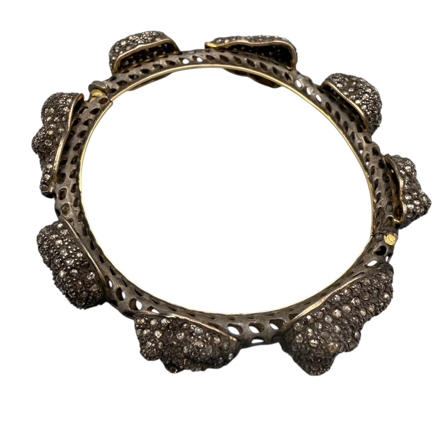Bangle Bracelet with Multiple Diamond Clusters