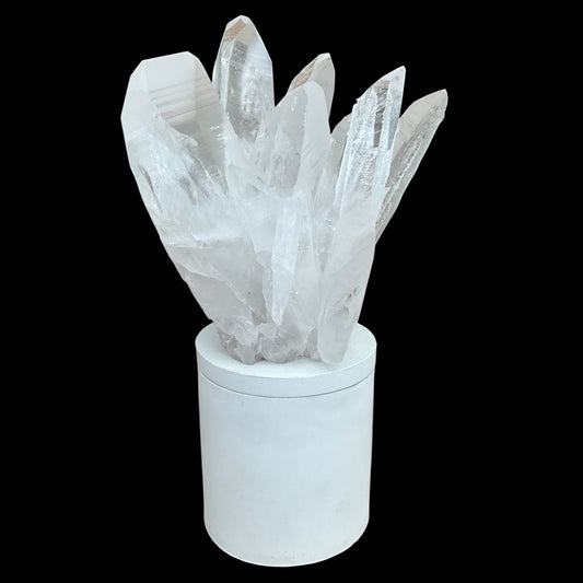 Large Quartz Crystal Generators Cluster Lid Gardenia Candle