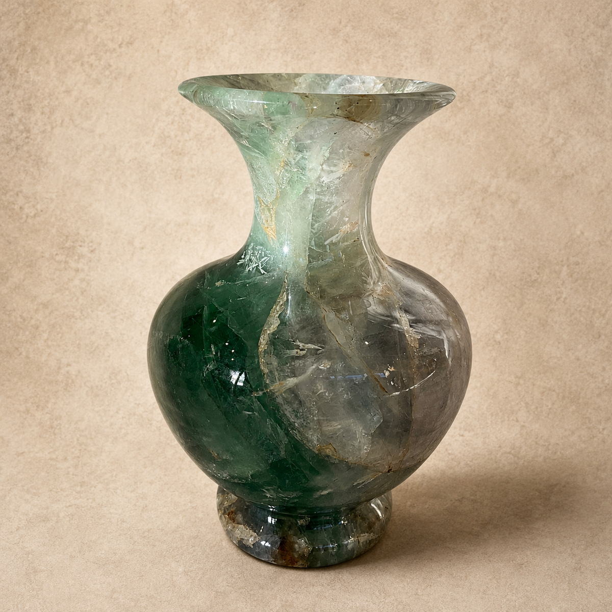 Fluorite Crystal Decorative Carved Vase