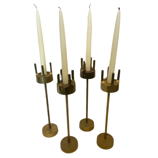 Set of 4 Brass Candle Holders