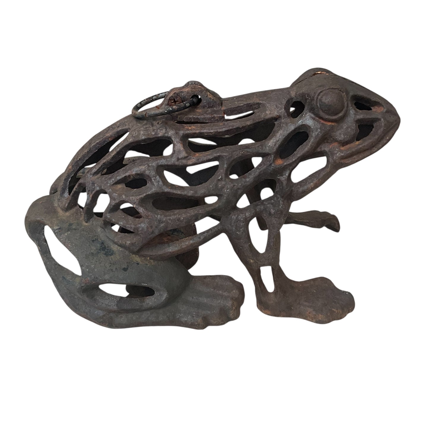 Vintage Iron Frog Candle Lantern