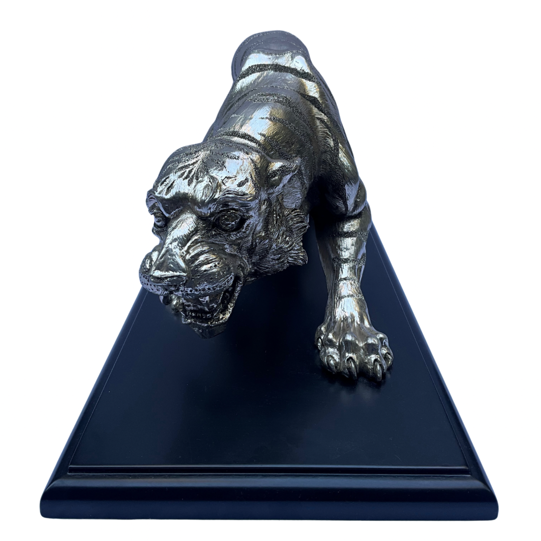 Italian Tiger Sculpture by Santini on Stand