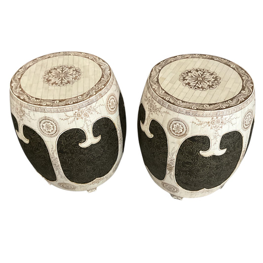Bone inlay side tables