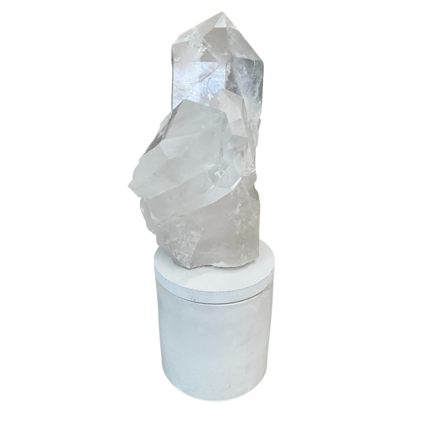 Quartz Crystal Generator Cluster Lid Gardenia Candle