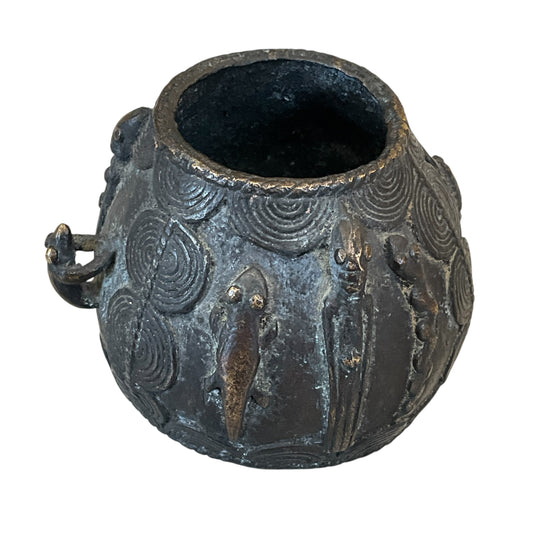 Vintage African Bronze Ornate Incense Holder