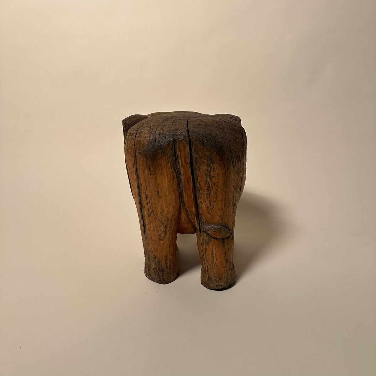 Vintage Carved Elephant Stool