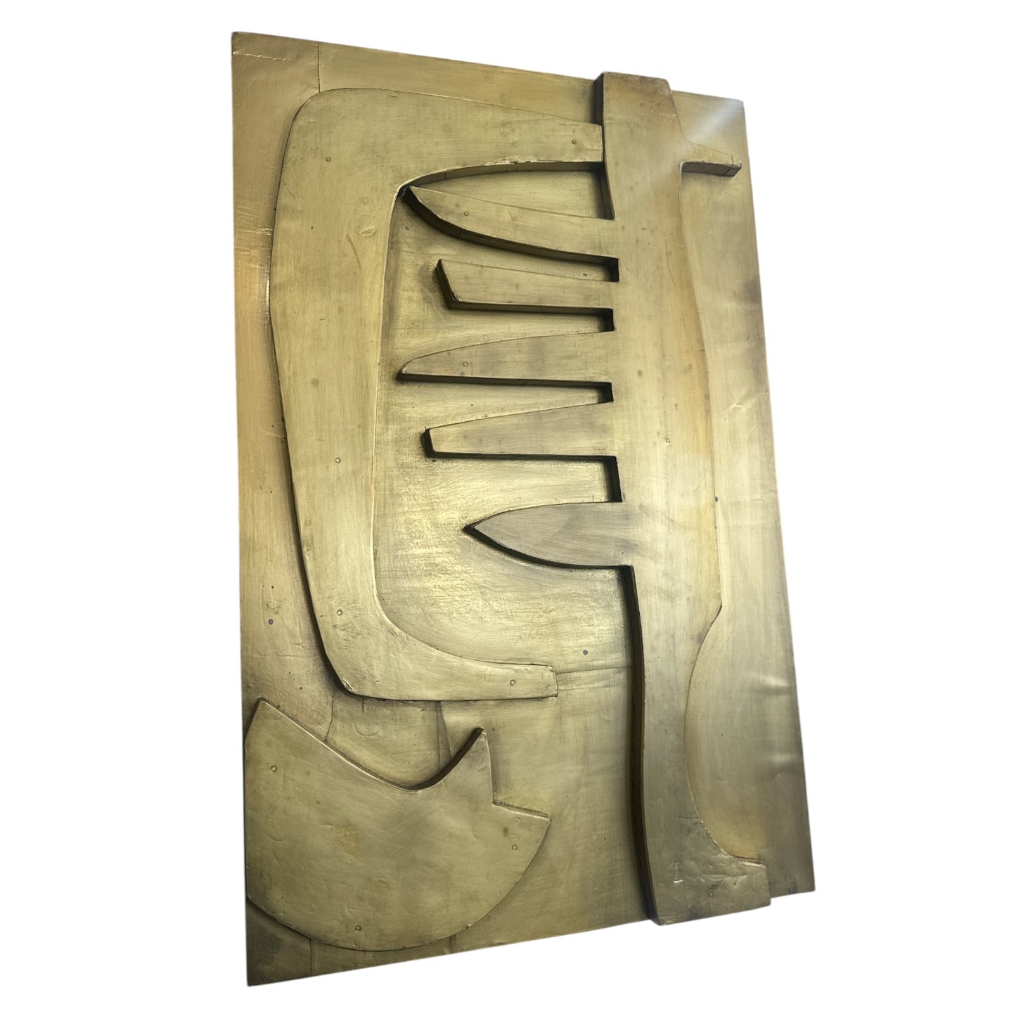 Golden Triptych Wall Sculpture