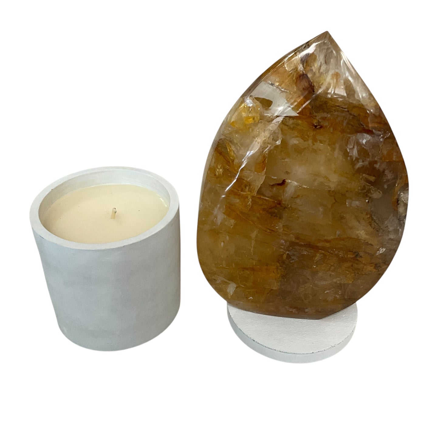 Large Flame Hematoid Crystal Lid Gardenia Candle