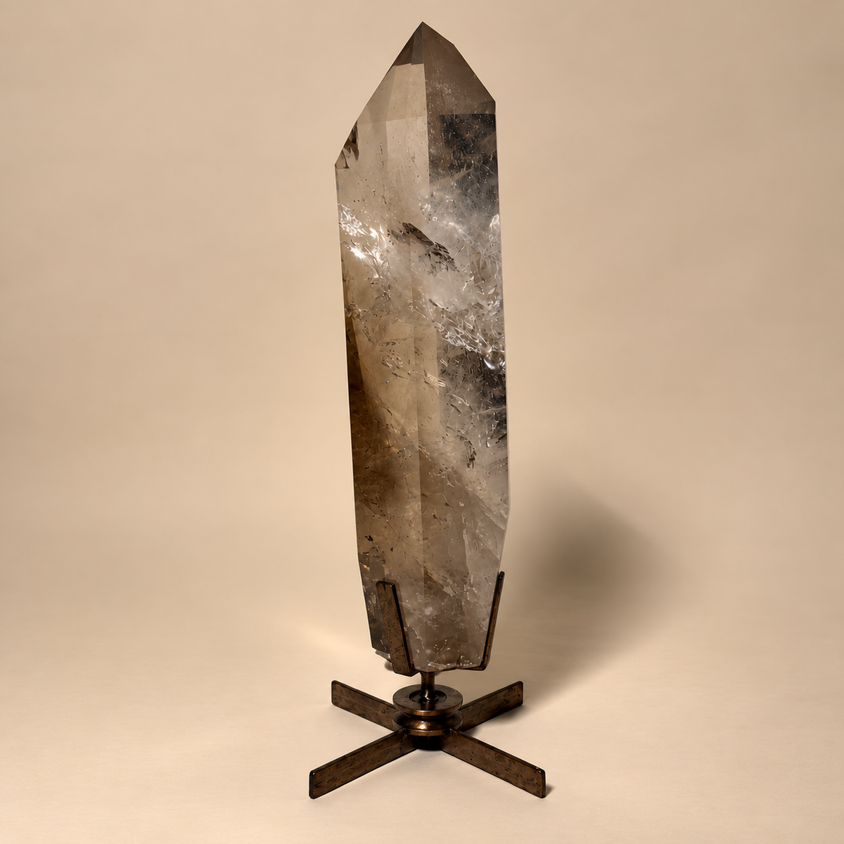 Smoky Quartz Point On Stand 27 lbs