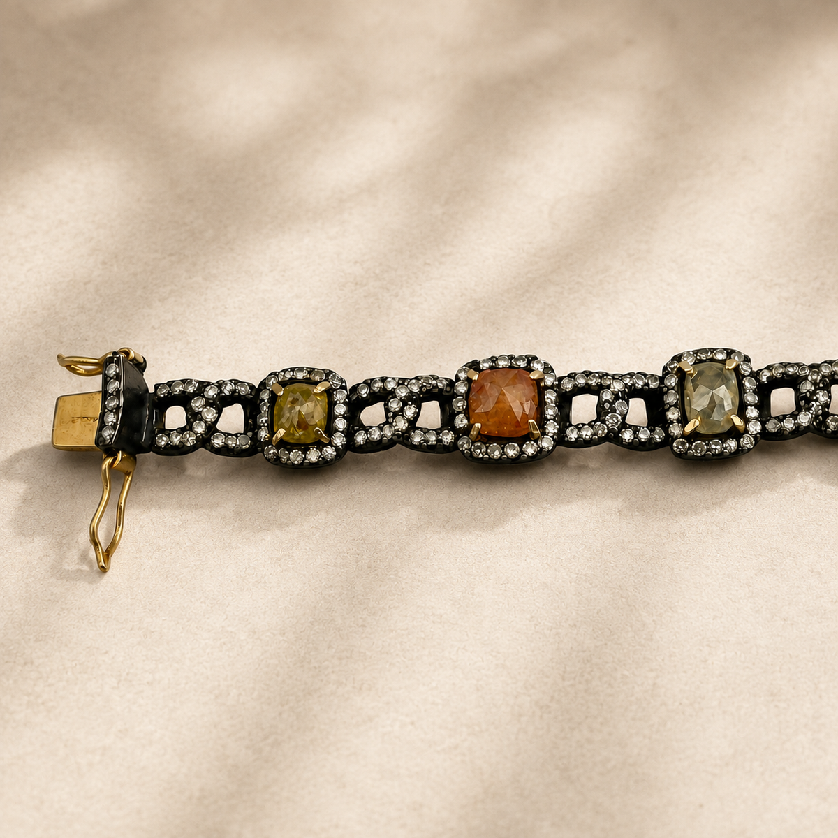 Multi-Colored 11 Inverted Diamond Bracelet