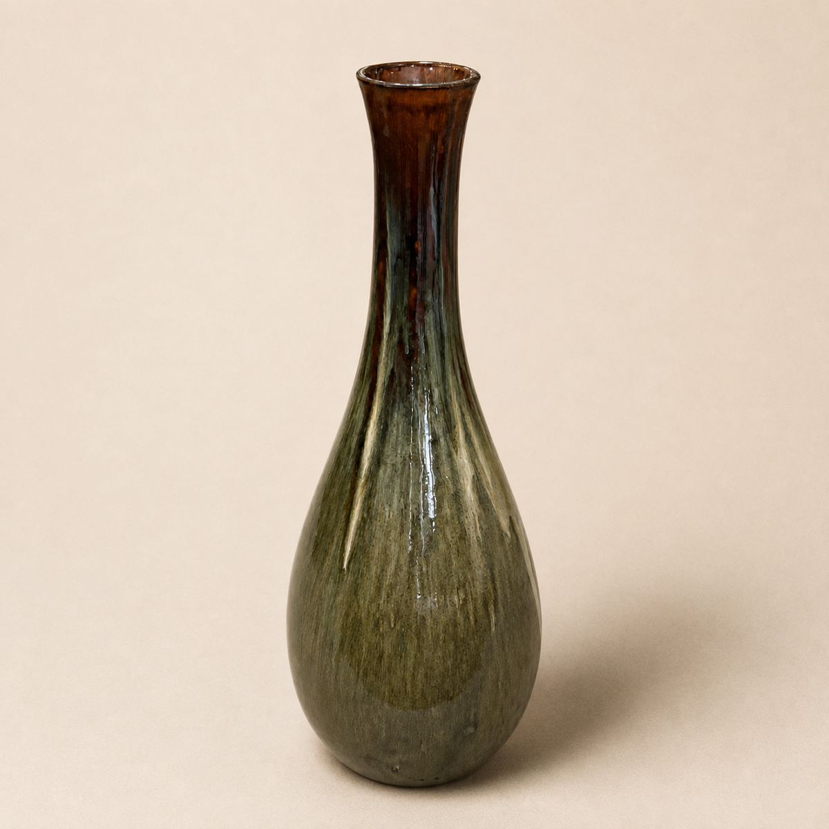 Vintage Glazed Ceramic Large Scale Vase