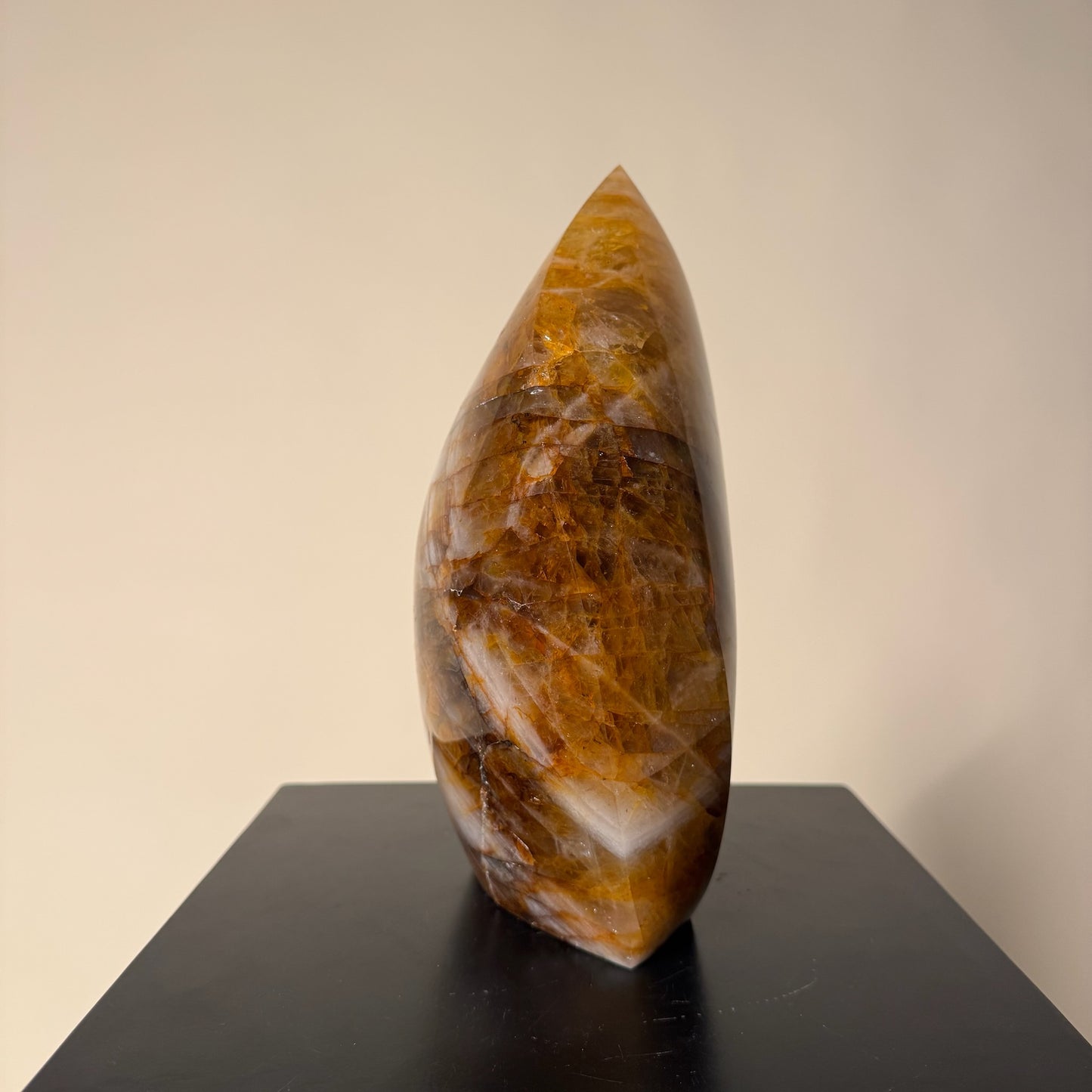Large Flame Cut Golden Healer Crystal