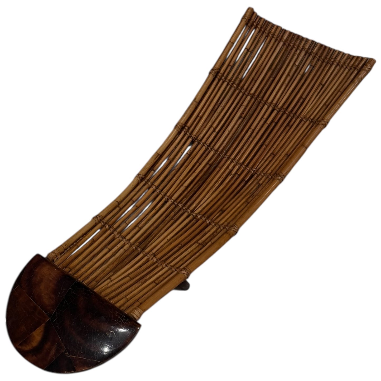 Vintage Coconut Shell Wicker Bowl