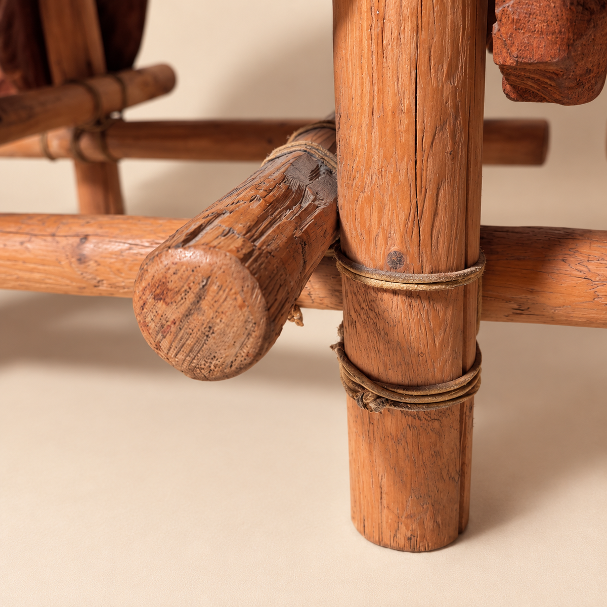 Pair of Abstract Draped Wood Side Tables