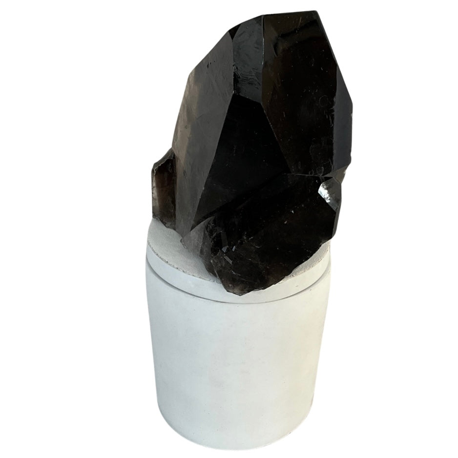 Large Smoky Quartz Generator Gardenia Candle