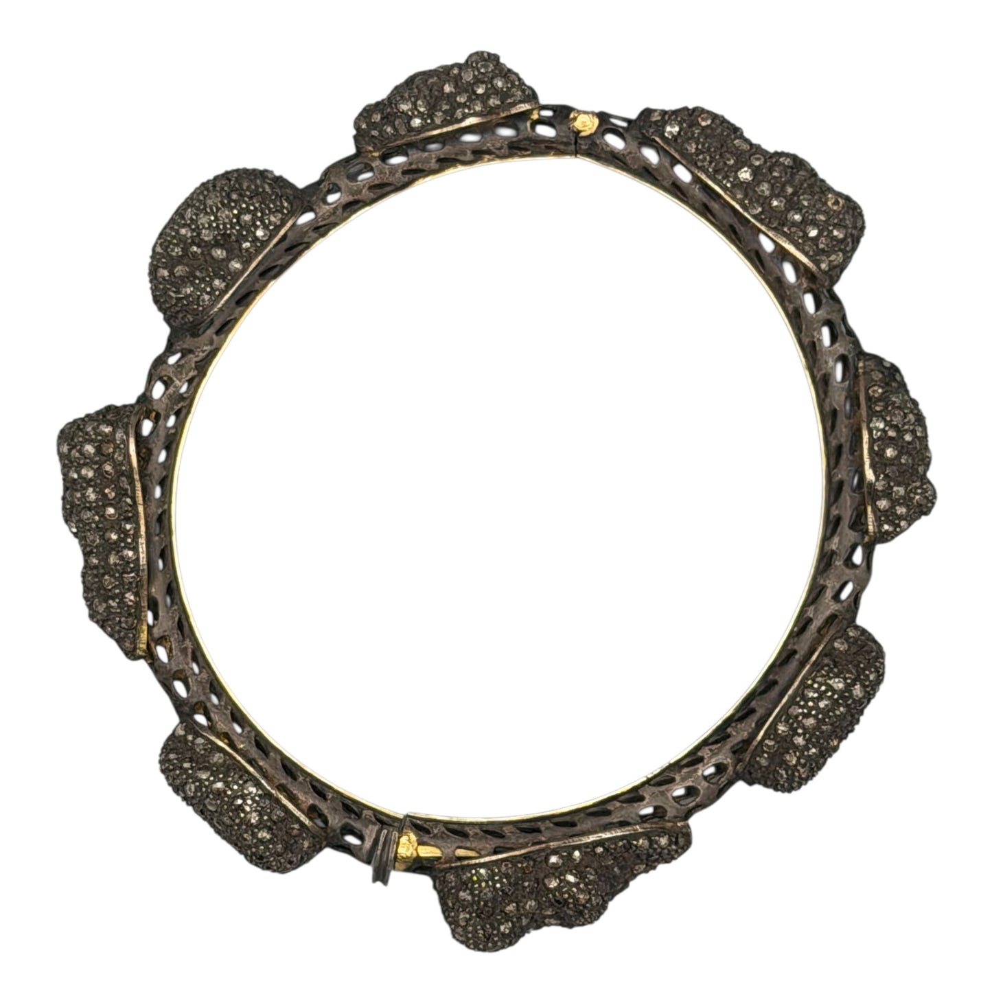 Bangle Bracelet with Multiple Diamond Clusters