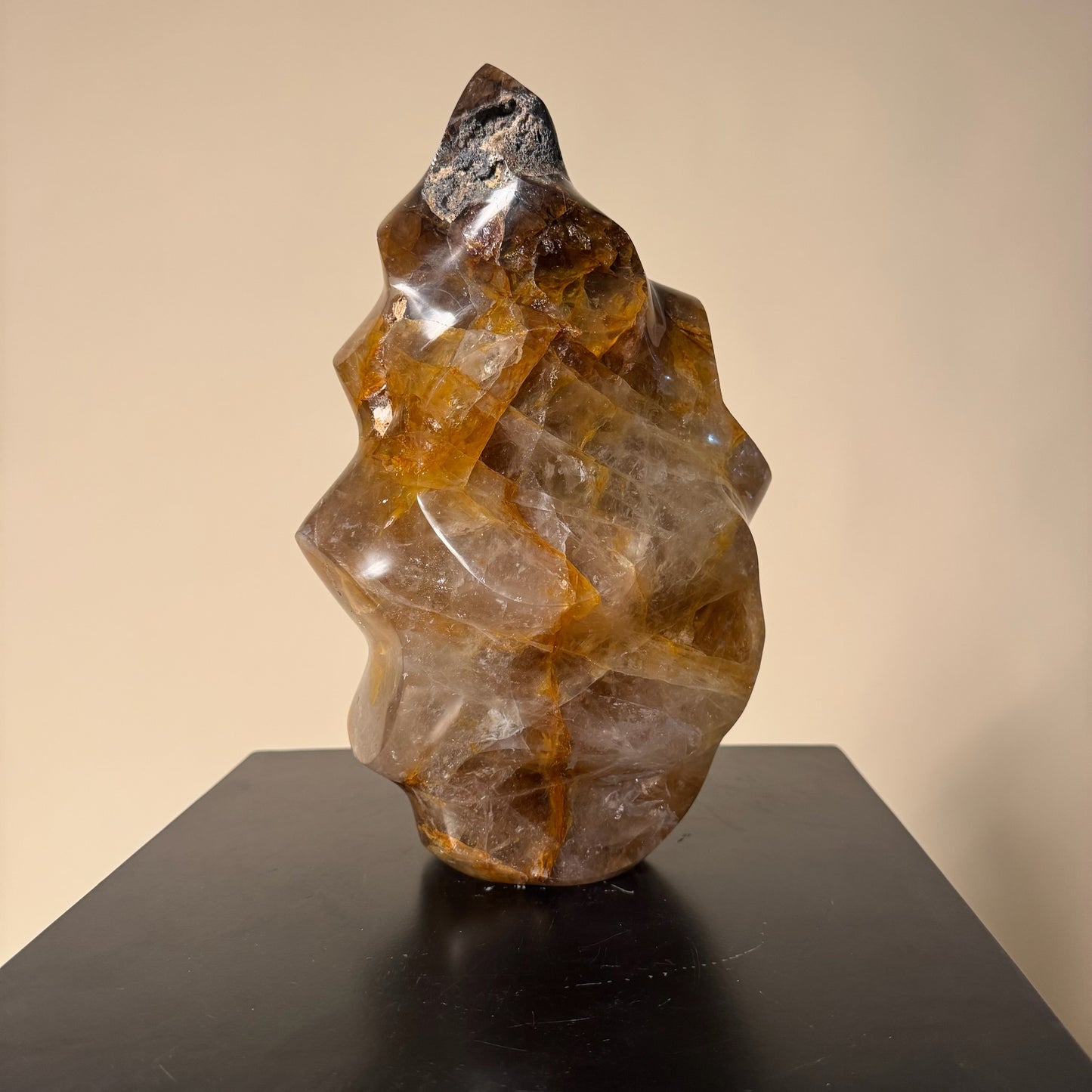 Spiral Cut Dark Golden Healer Crystal