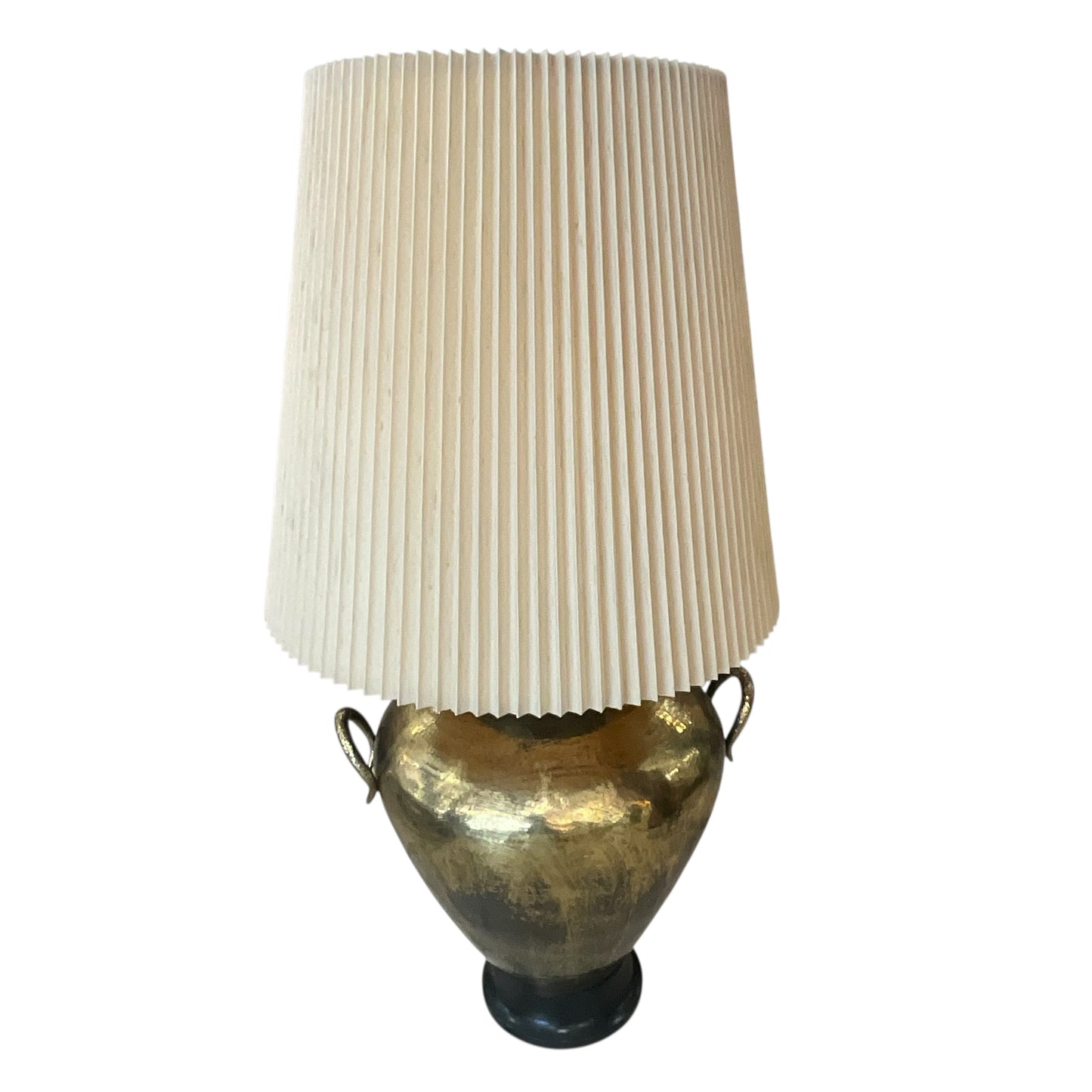 Vintage Hammered Brass Urn Motif Table Lamp