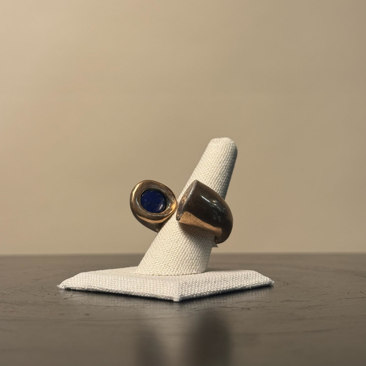Lapis Lazuli & Flower of Life Double Horn Ring