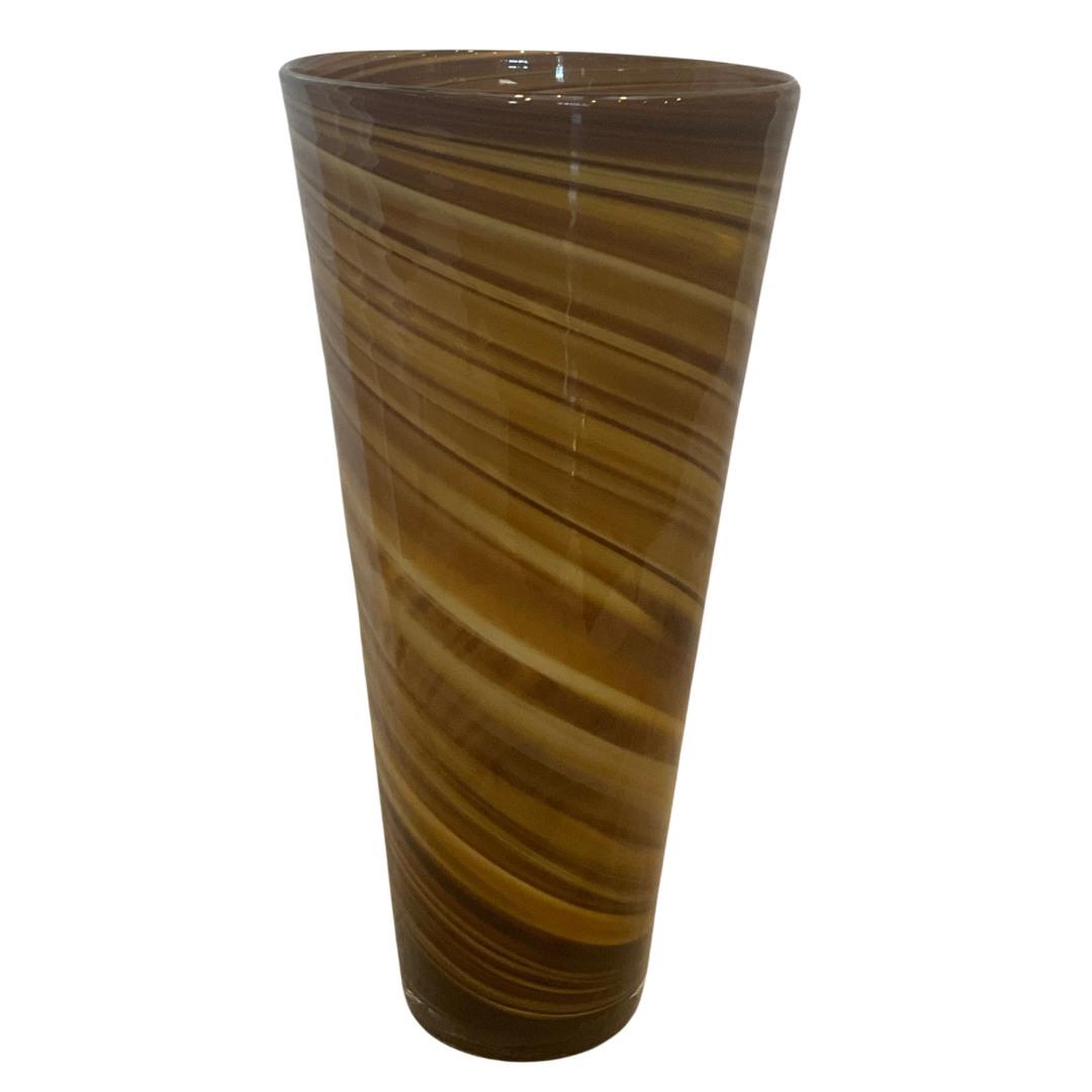 Hand-Blown Swirl Accent Glass Vase