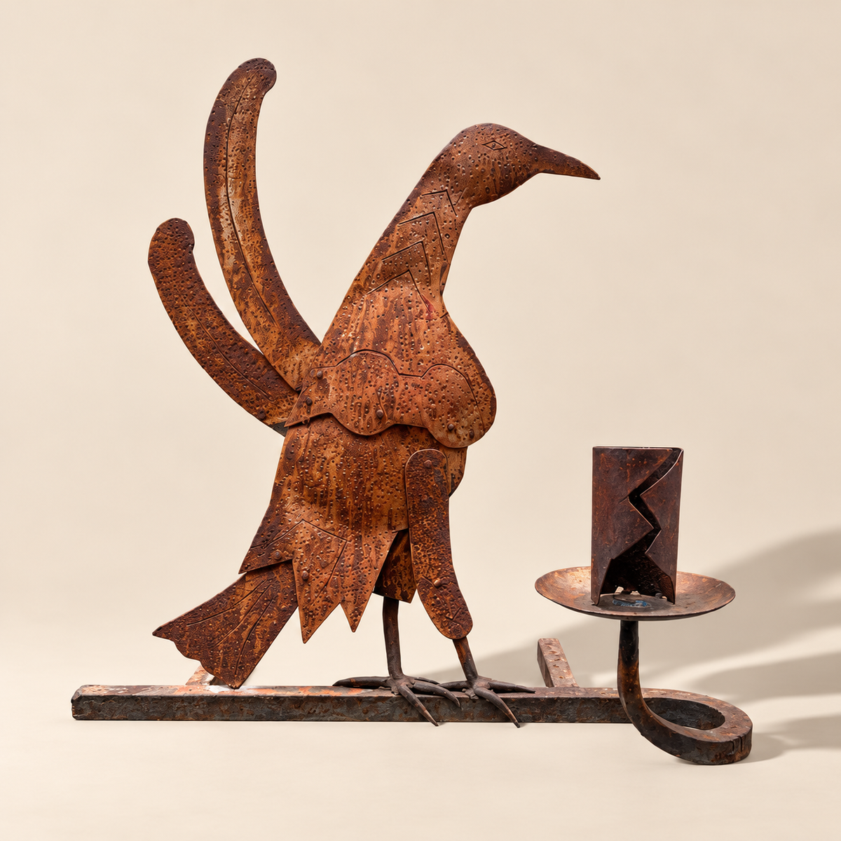 Minton-Spidell Pair of Iron Bird Candle Sconces