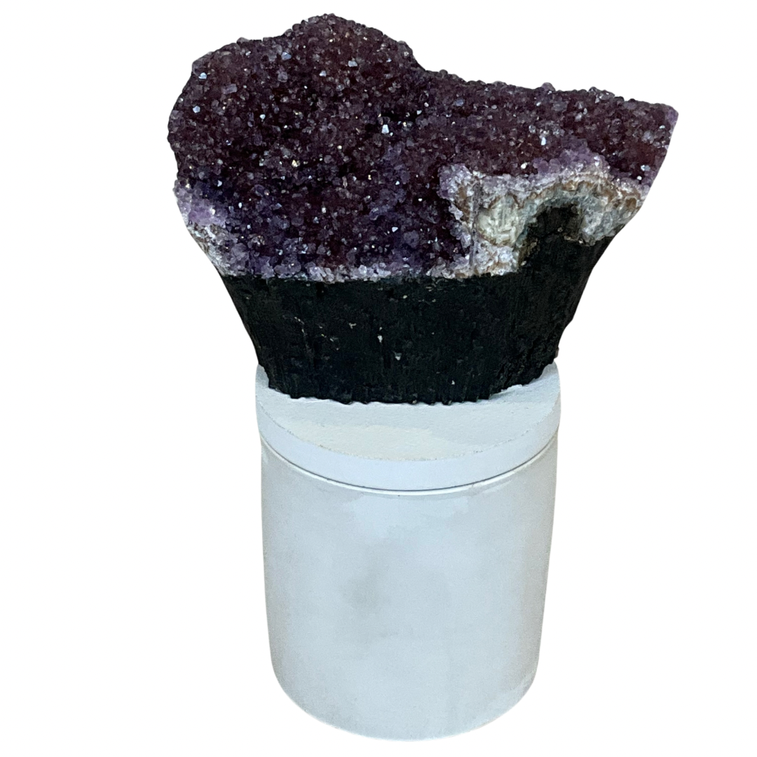 Amethyst Crystal w/Blk Gardenia Candle